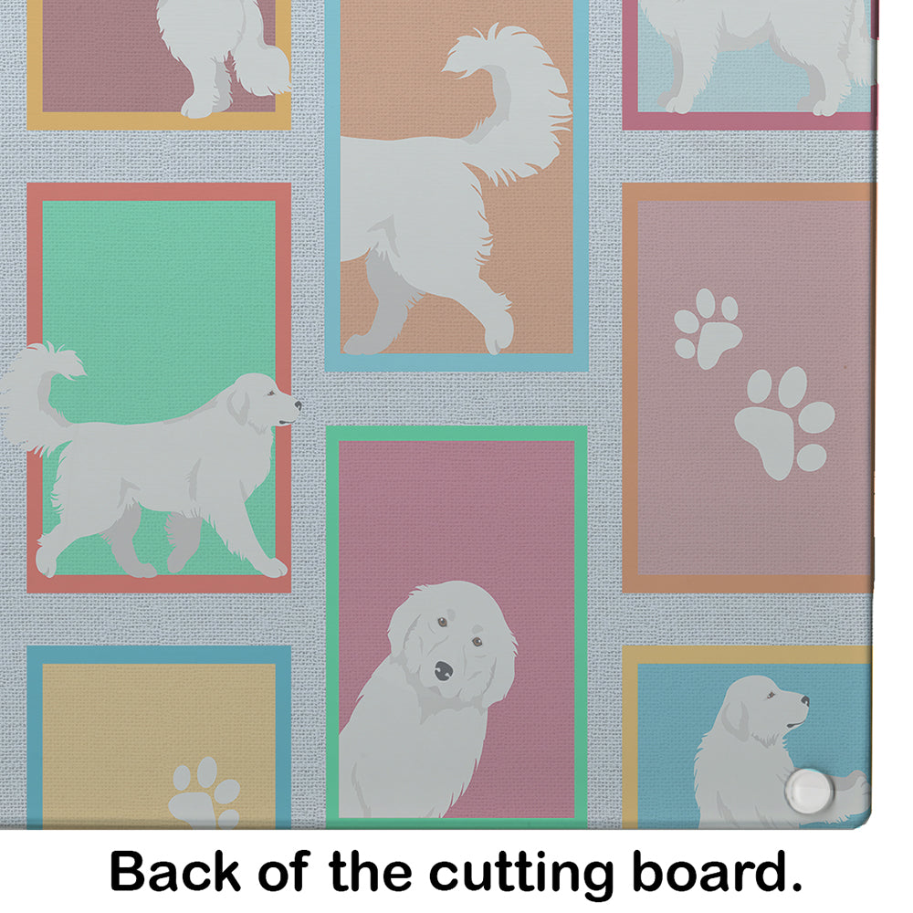 Lots of Great Pyrenees Glass Cutting Board