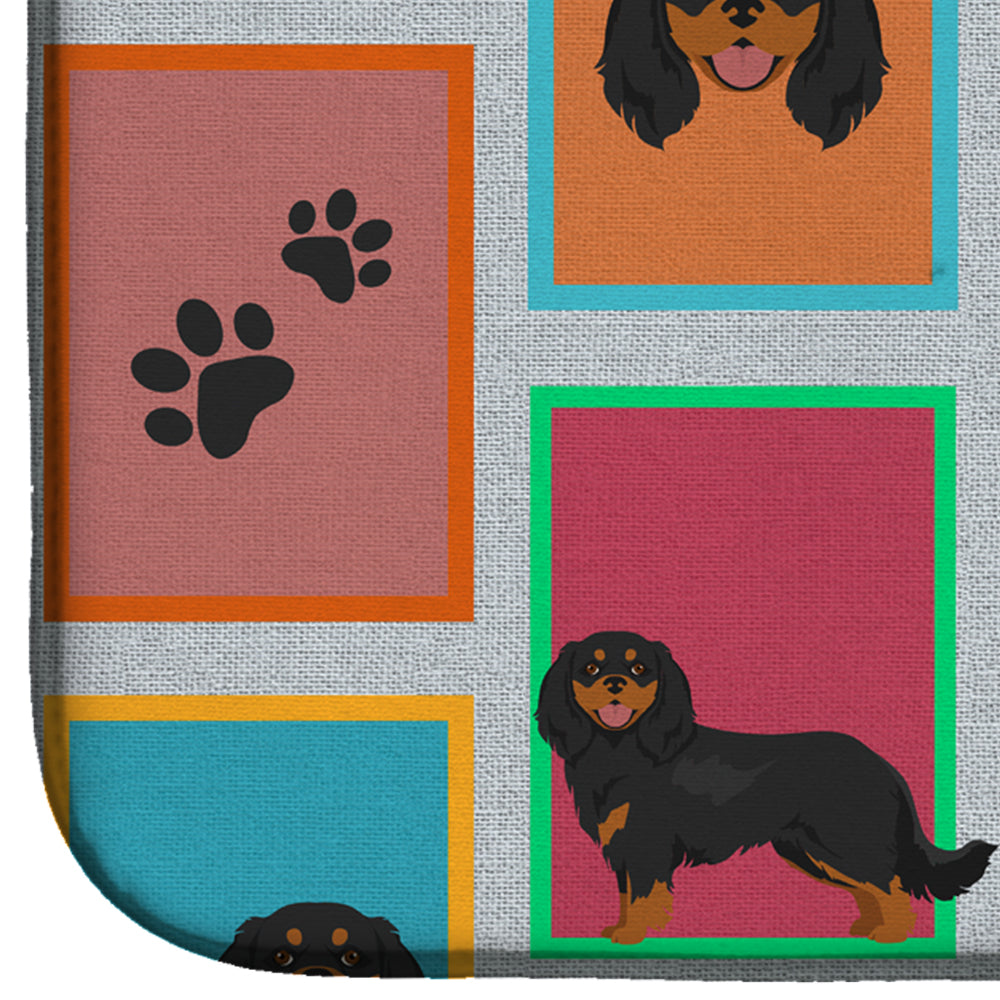 Lots of Black and Tan Cavalier King Charles Spaniel Dish Drying Mat