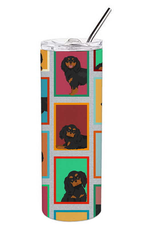 Buy this Lots of Black and Tan Cavalier King Charles Spaniel Stainless Steel Skinny Tumbler