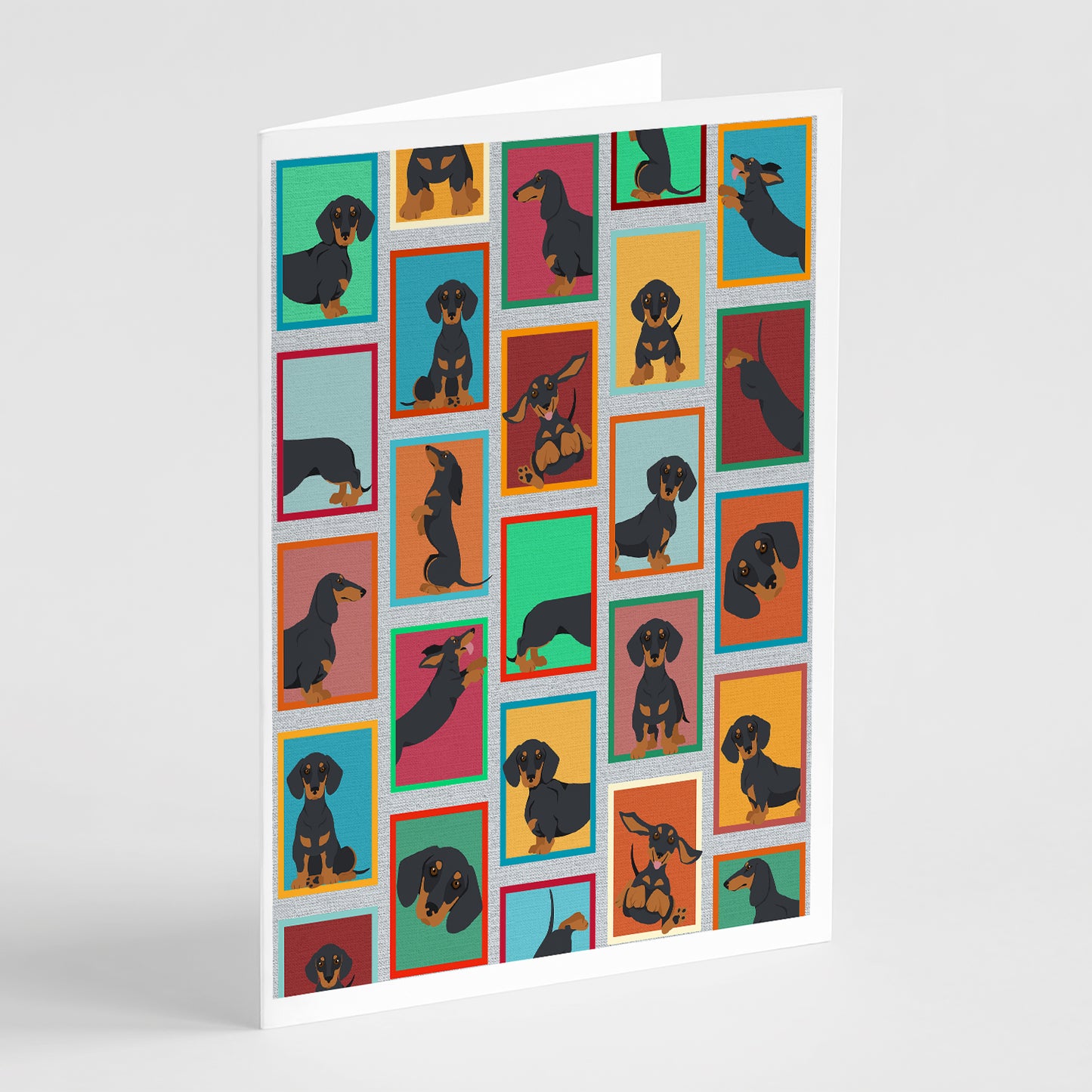 Buy this Lots of Black and Tan Dachshund Greeting Cards Pack of 8
