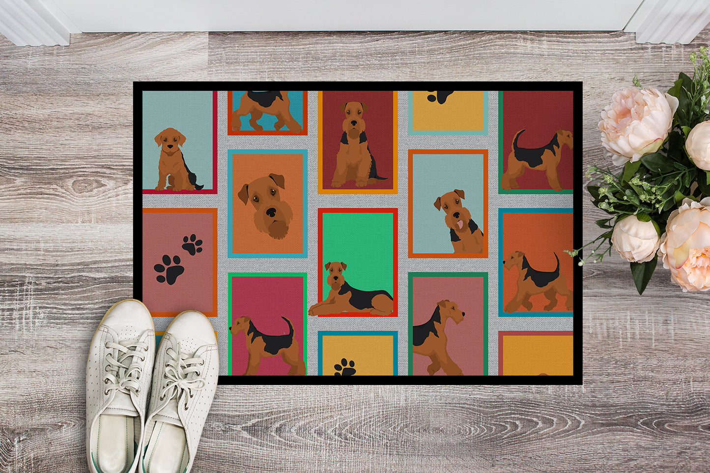 Lots of Airedale Terrier Doormat