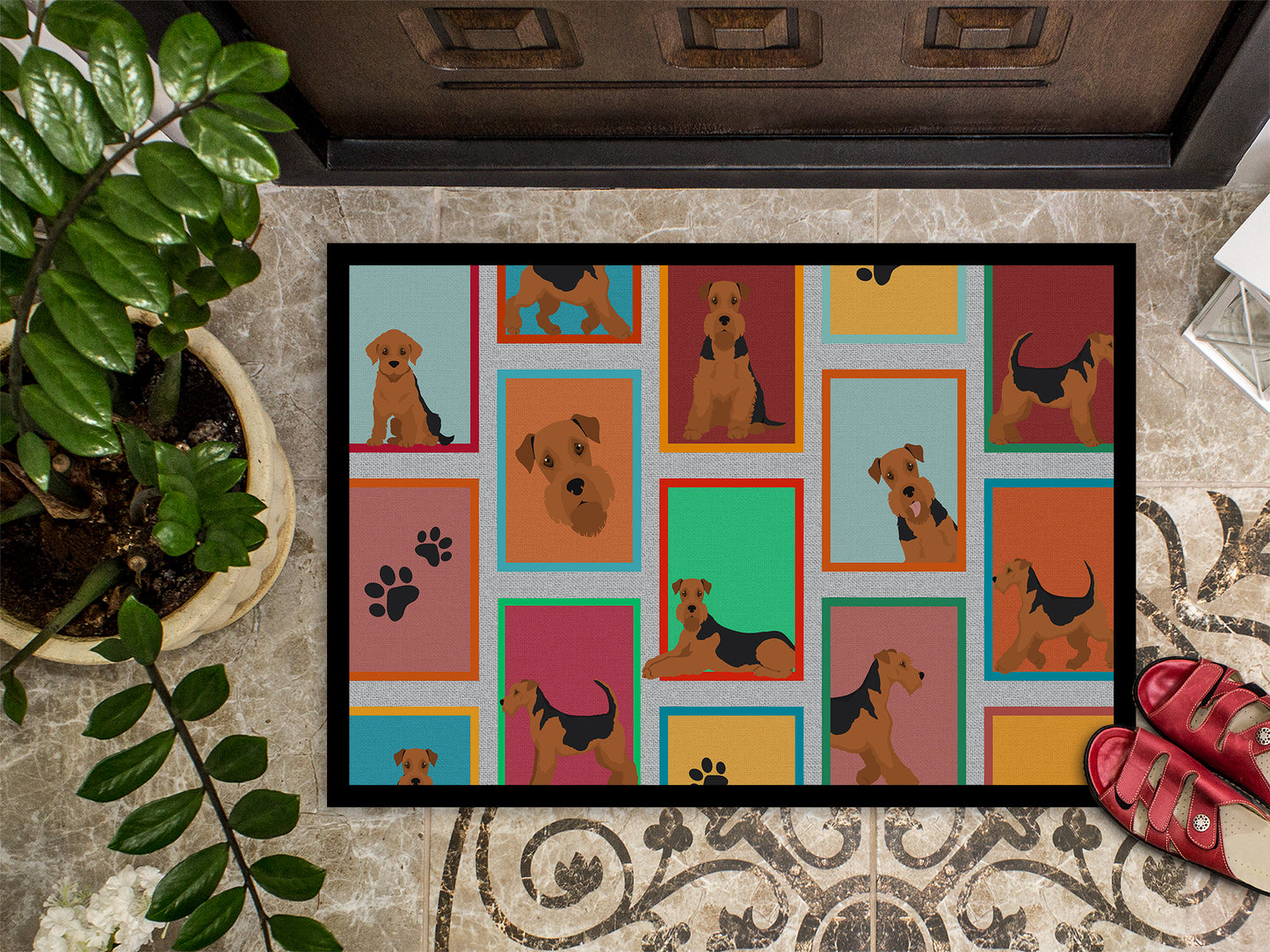 Lots of Airedale Terrier Doormat