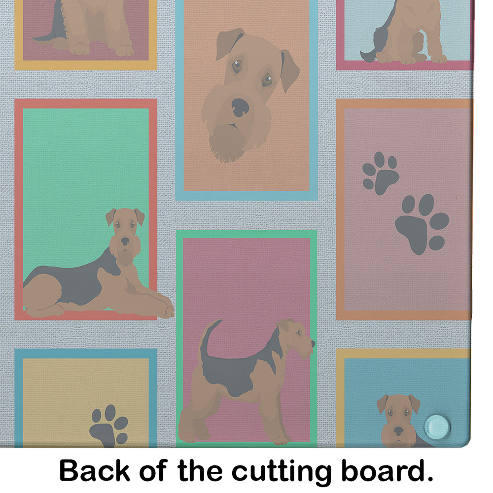 Lots of Airedale Terrier Glass Cutting Board