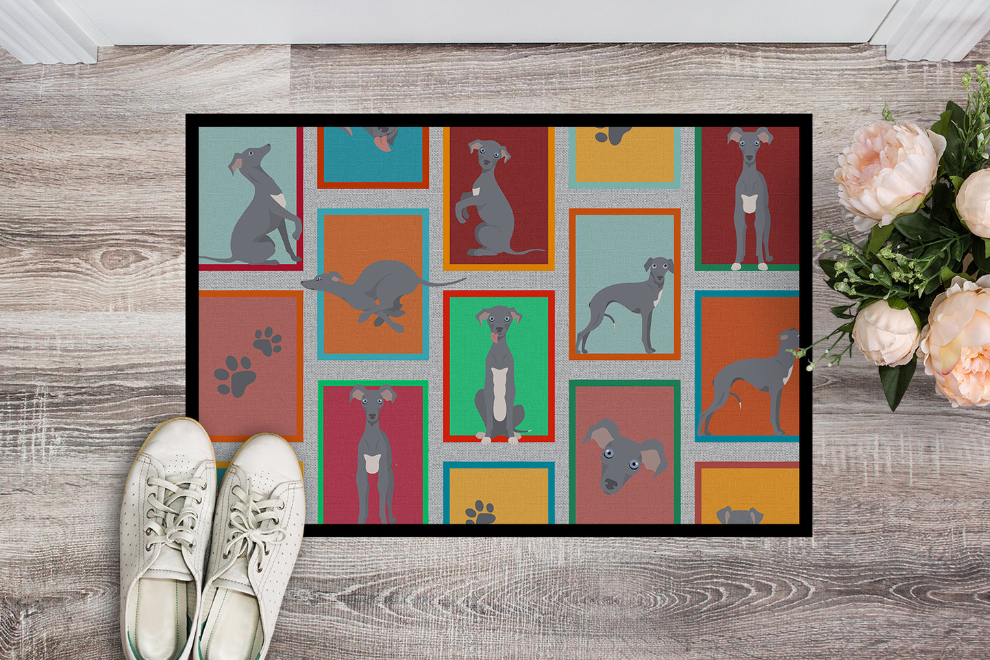 Lots of Italian Greyhound Doormat