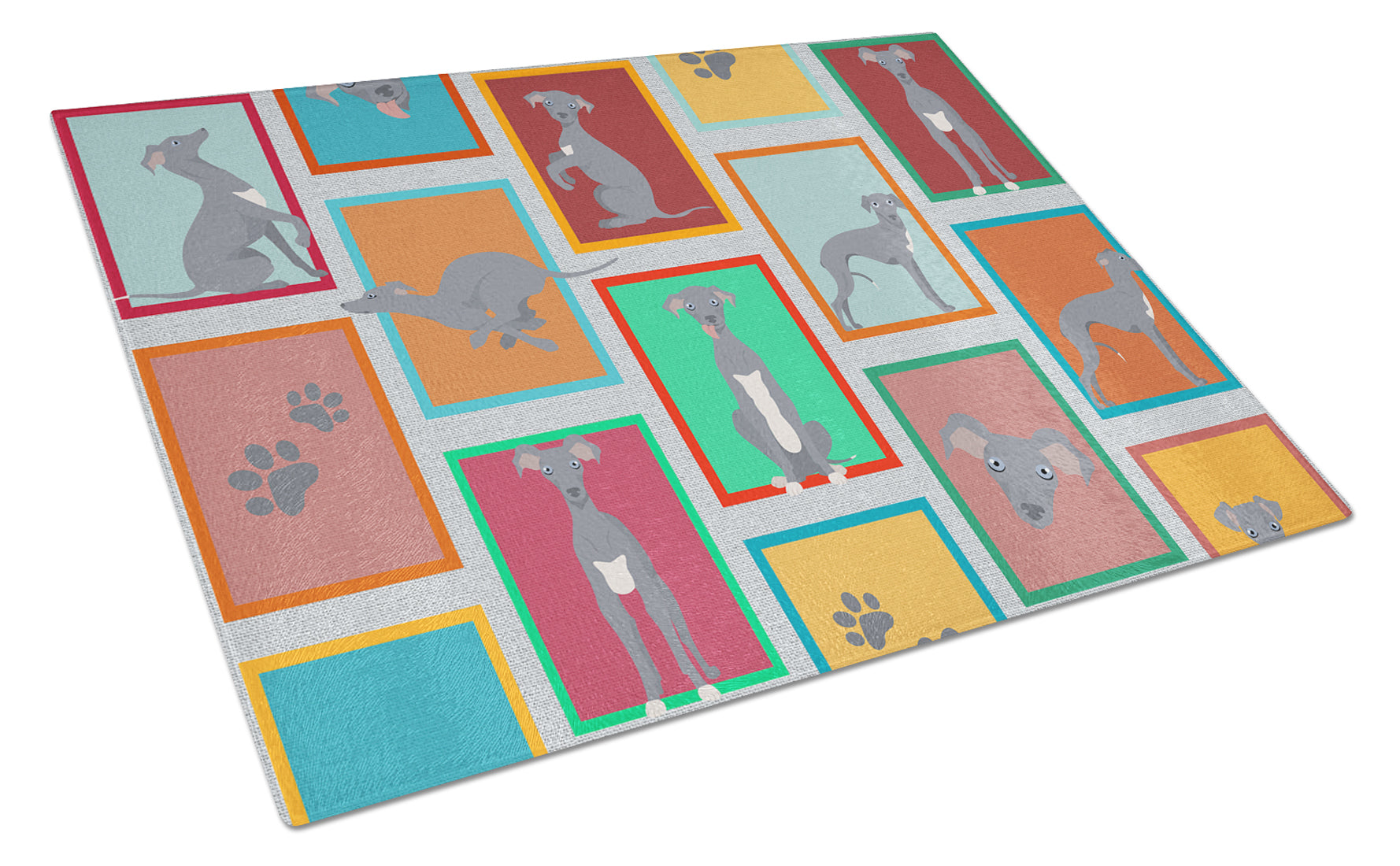 Buy this Lots of Italian Greyhound Glass Cutting Board