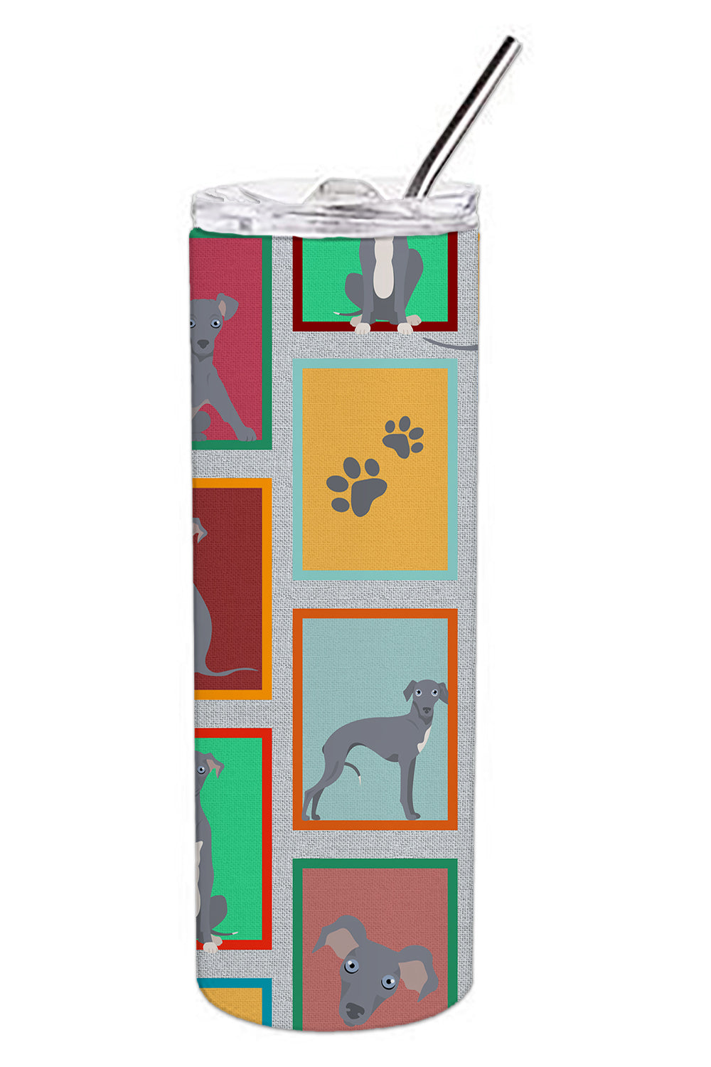 Lots of Italian Greyhound Stainless Steel Skinny Tumbler