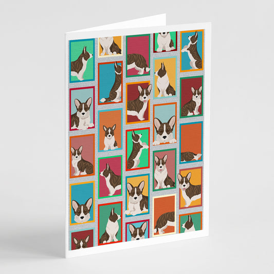 Buy this Lots of Brindle Cardigan Corgi Greeting Cards Pack of 8