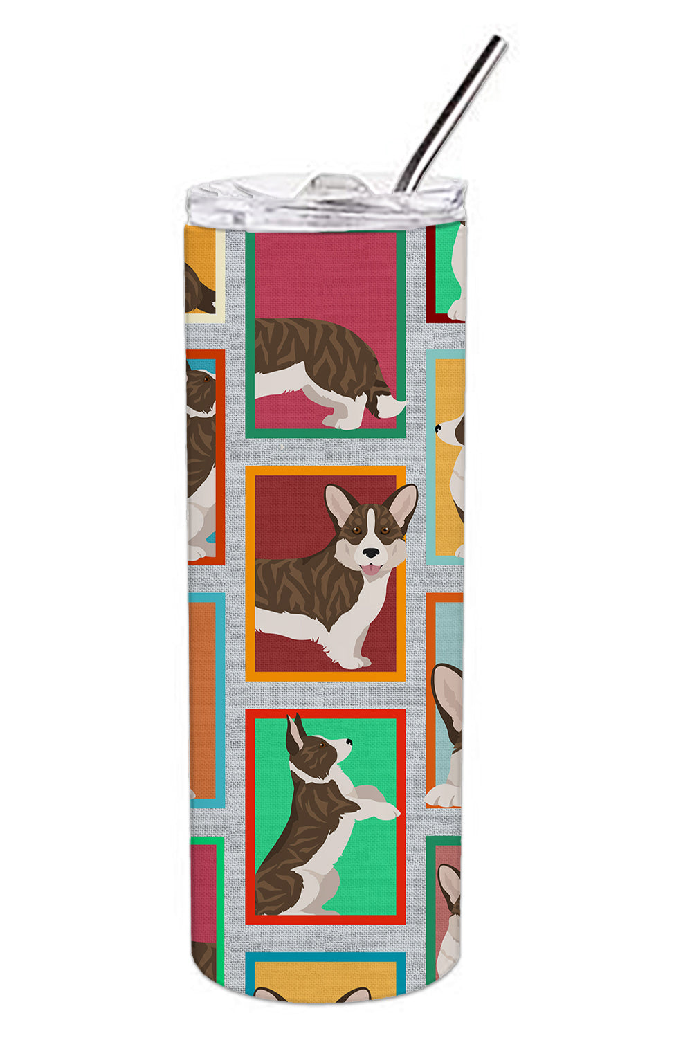 Buy this Lots of Brindle Cardigan Corgi Stainless Steel Skinny Tumbler