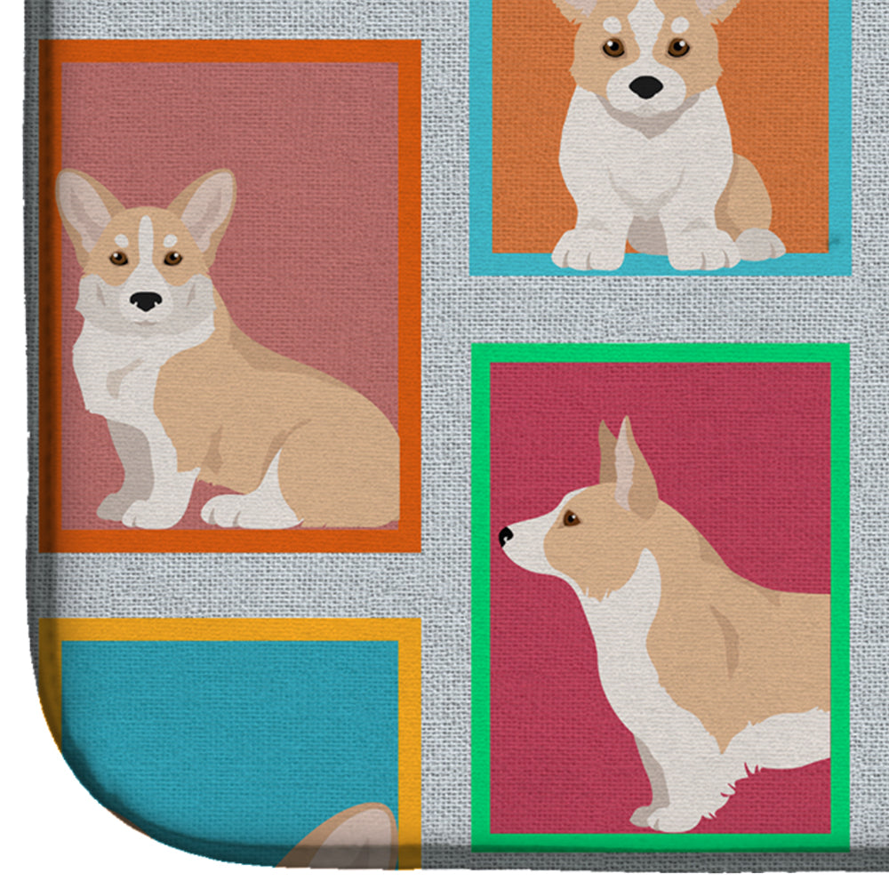 Lots of Fawn Cardigan Corgi Dish Drying Mat