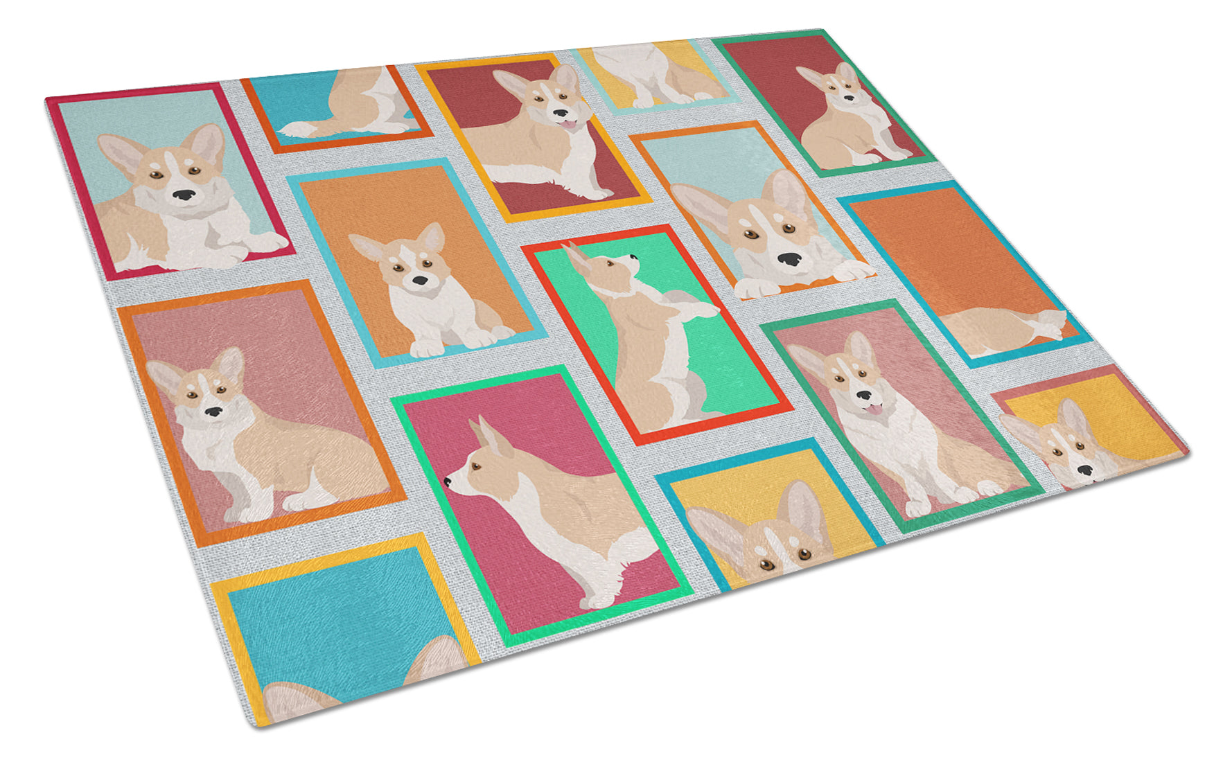 Buy this Lots of Fawn Cardigan Corgi Glass Cutting Board