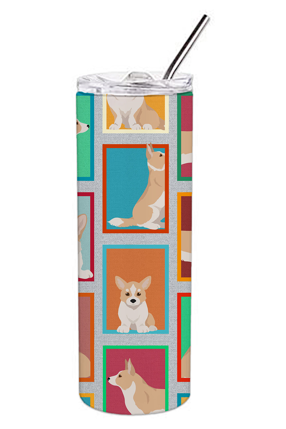 Lots of Fawn Cardigan Corgi Stainless Steel Skinny Tumbler