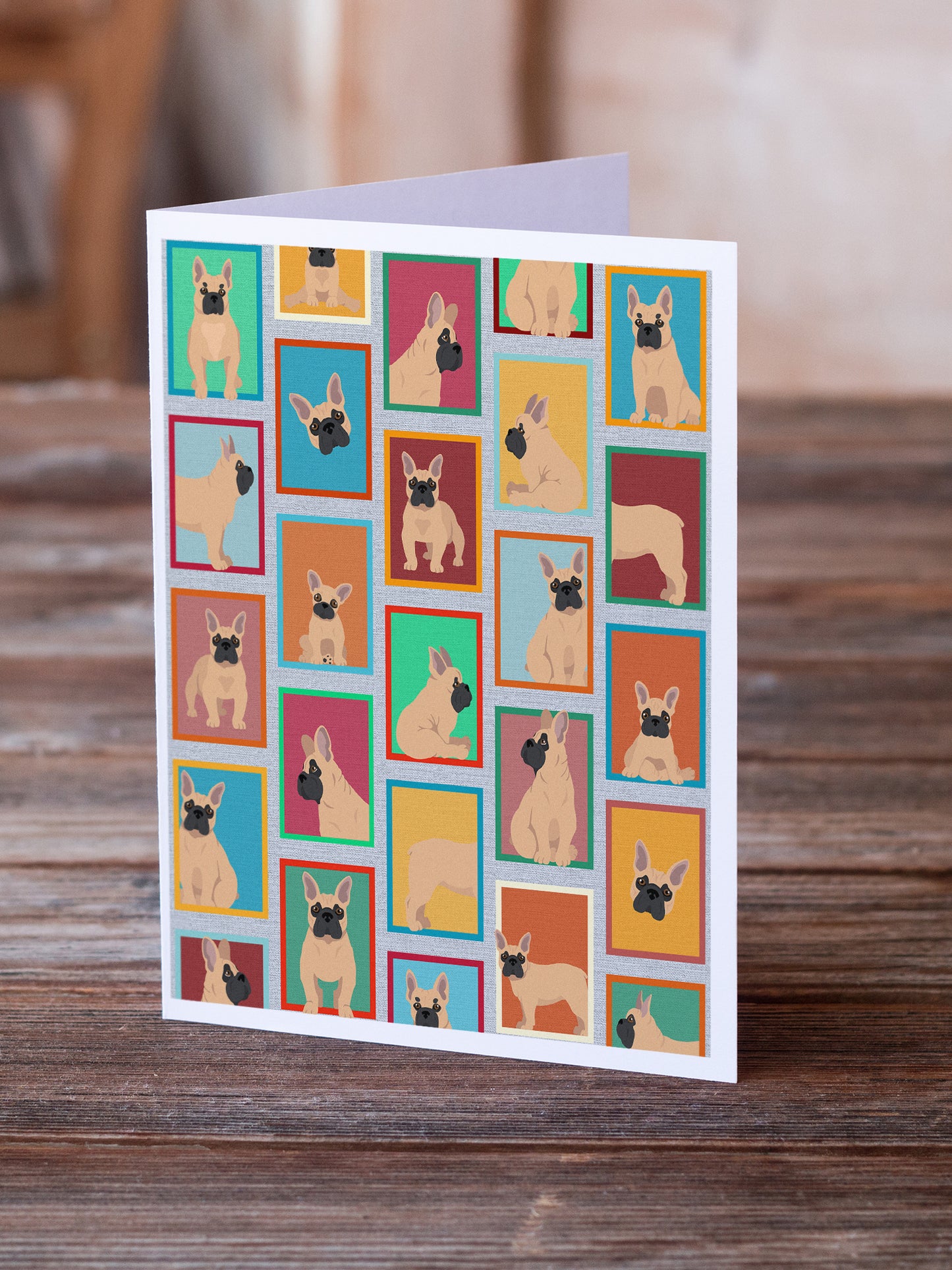 Lots of Fawn French Bulldog Greeting Cards Pack of 8