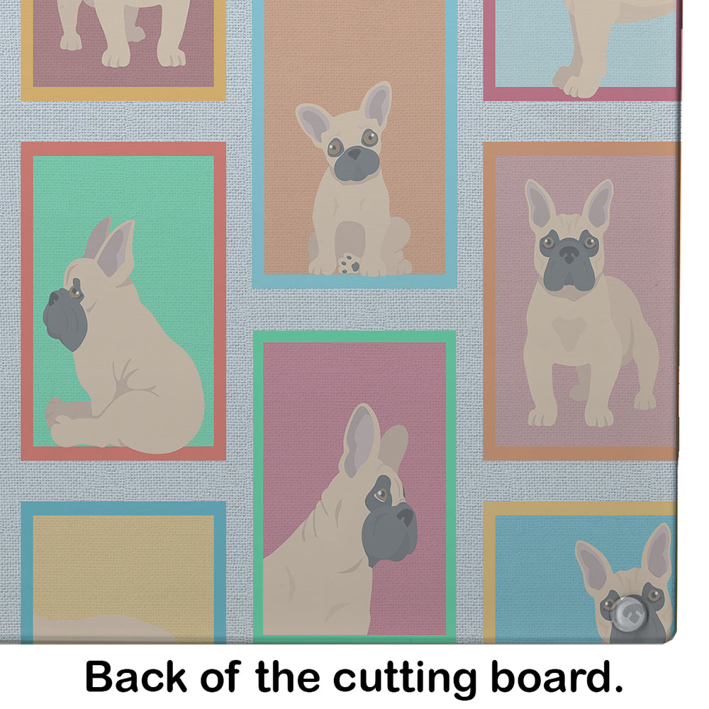 Lots of Fawn French Bulldog Glass Cutting Board