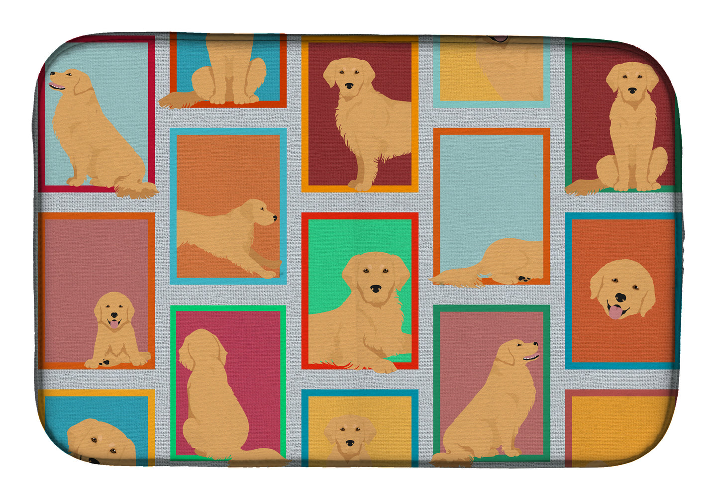 Buy this Lots of Golden Retriever Dish Drying Mat