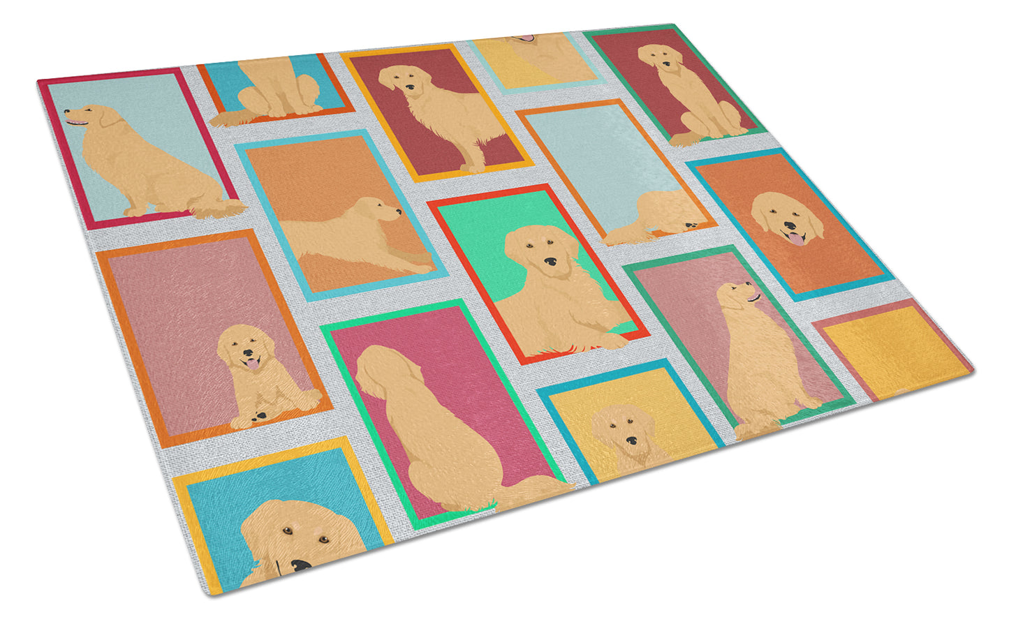 Buy this Lots of Golden Retriever Glass Cutting Board