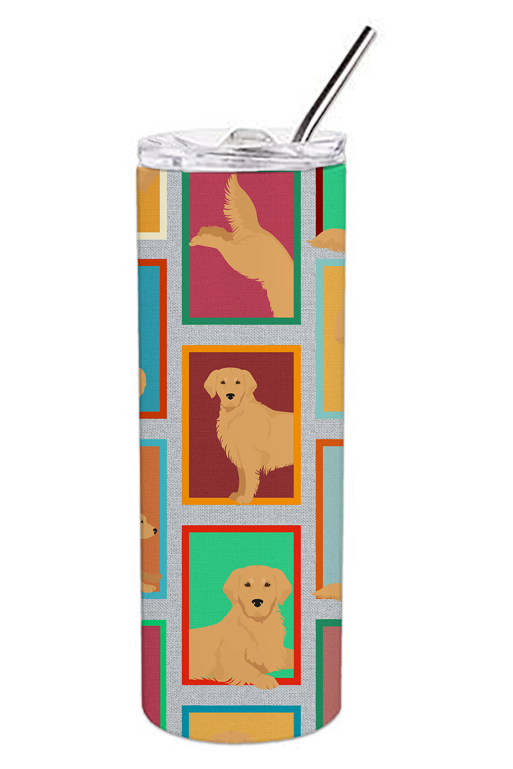 Buy this Lots of Golden Retriever Stainless Steel Skinny Tumbler