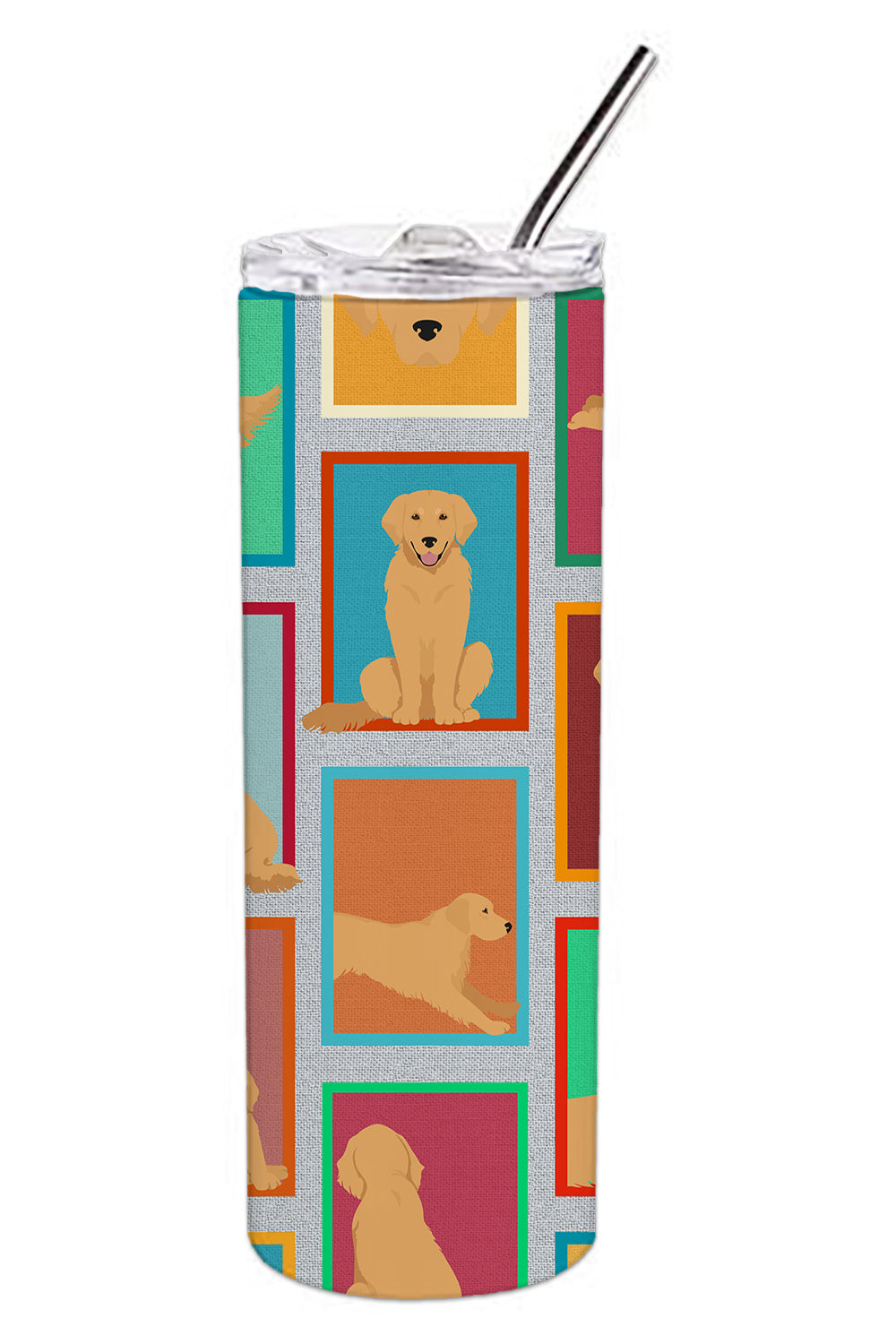 Lots of Golden Retriever Stainless Steel Skinny Tumbler