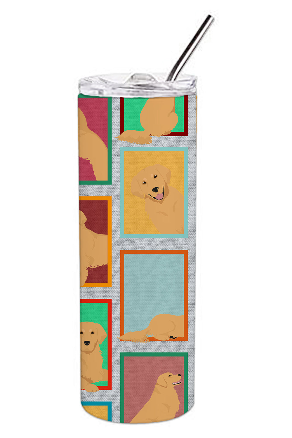 Lots of Golden Retriever Stainless Steel Skinny Tumbler