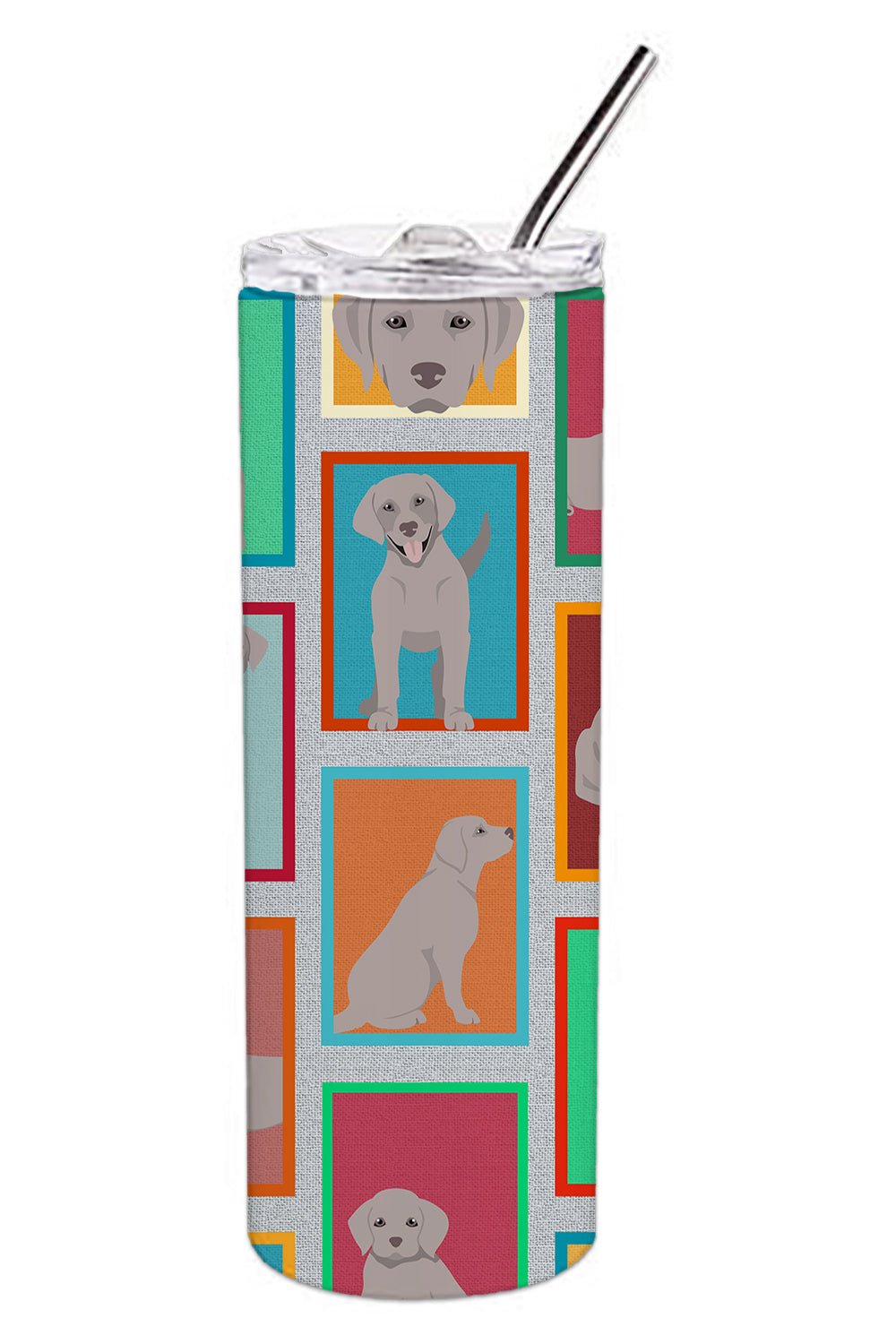 Lots of Grey Labrador Retriever Stainless Steel Skinny Tumbler