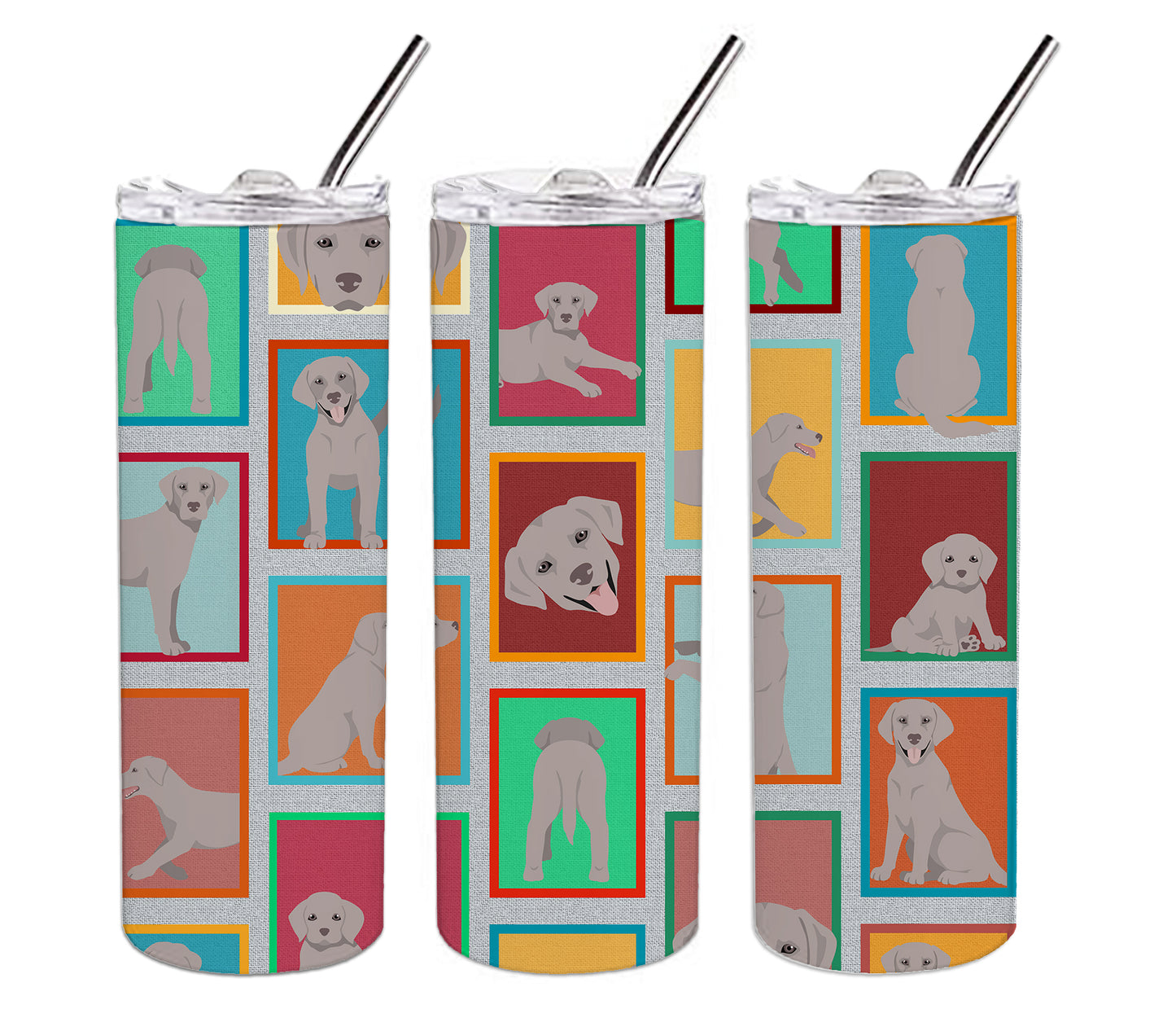 Lots of Grey Labrador Retriever Stainless Steel Skinny Tumbler