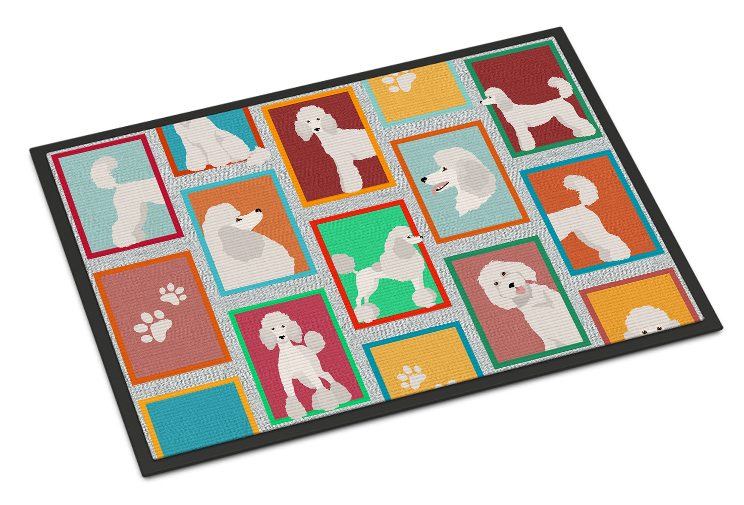 Buy this Lots of White Standard Poodle Doormat