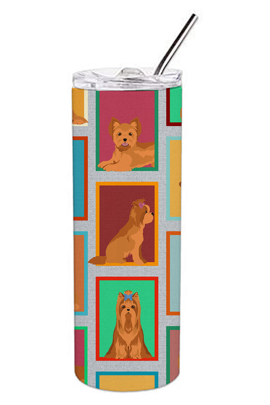 Buy this Lots of Red Yorkie Stainless Steel Skinny Tumbler