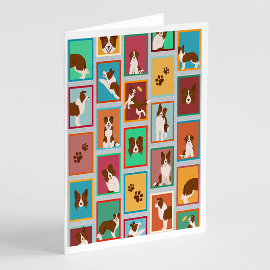 Buy this Lots of Red Border Collie Greeting Cards Pack of 8