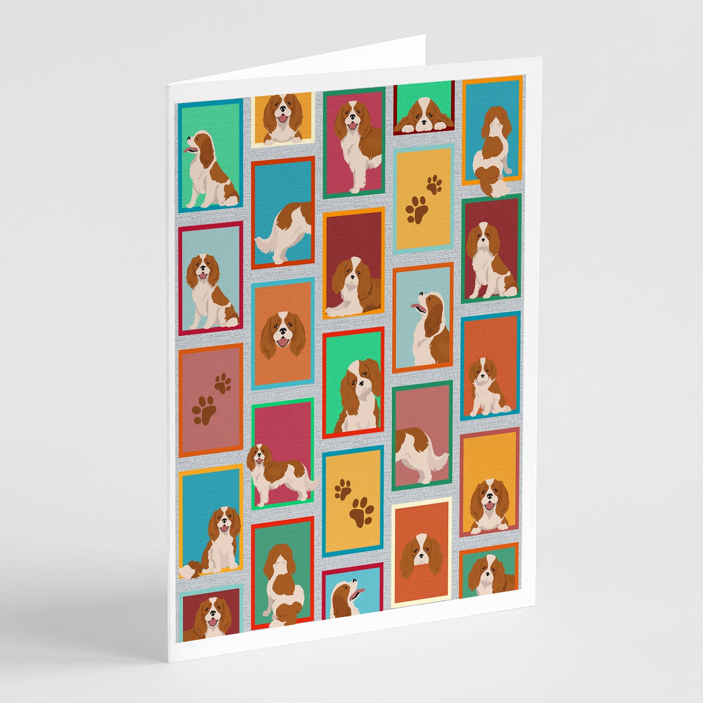 Buy this Lots of Blenheim Cavalier Spaniel Greeting Cards Pack of 8