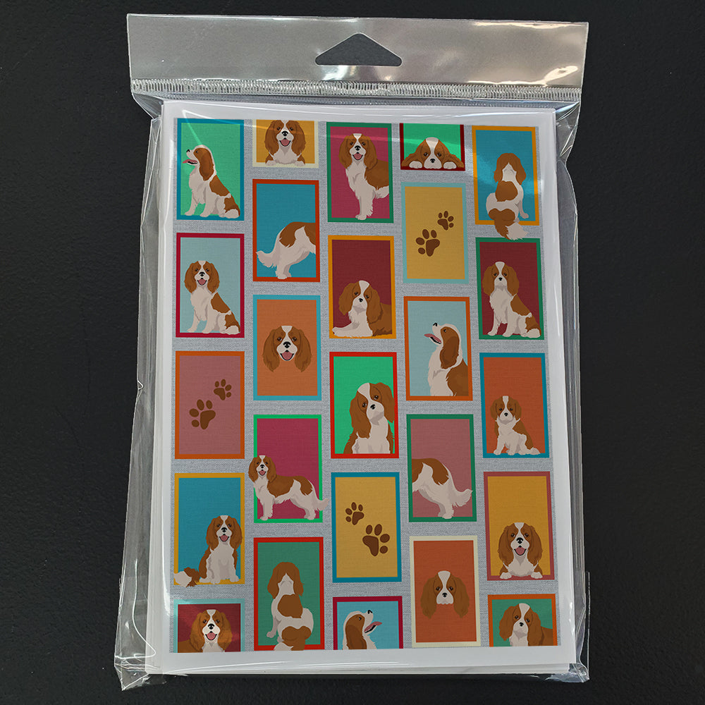 Lots of Blenheim Cavalier Spaniel Greeting Cards Pack of 8