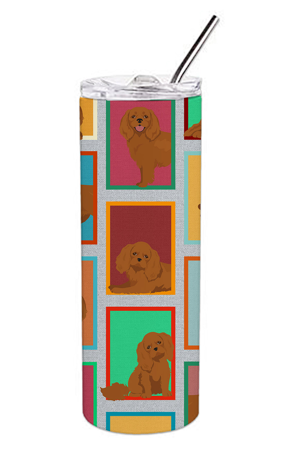 Buy this Lots of Ruby Cavalier Spaniel Stainless Steel Skinny Tumbler