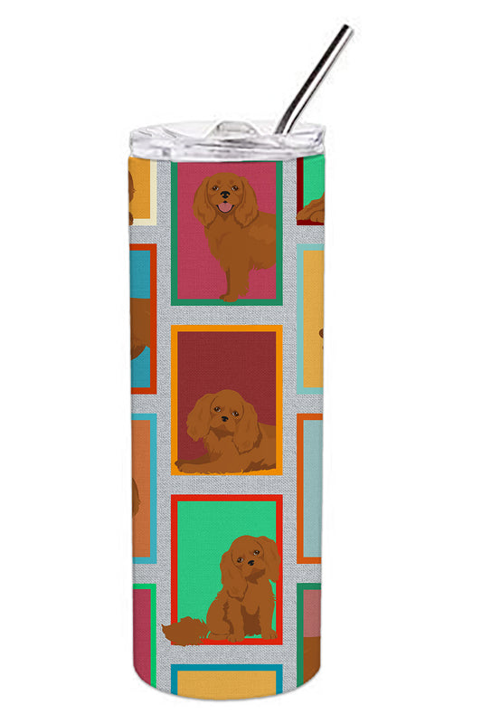 Buy this Lots of Ruby Cavalier Spaniel Stainless Steel Skinny Tumbler