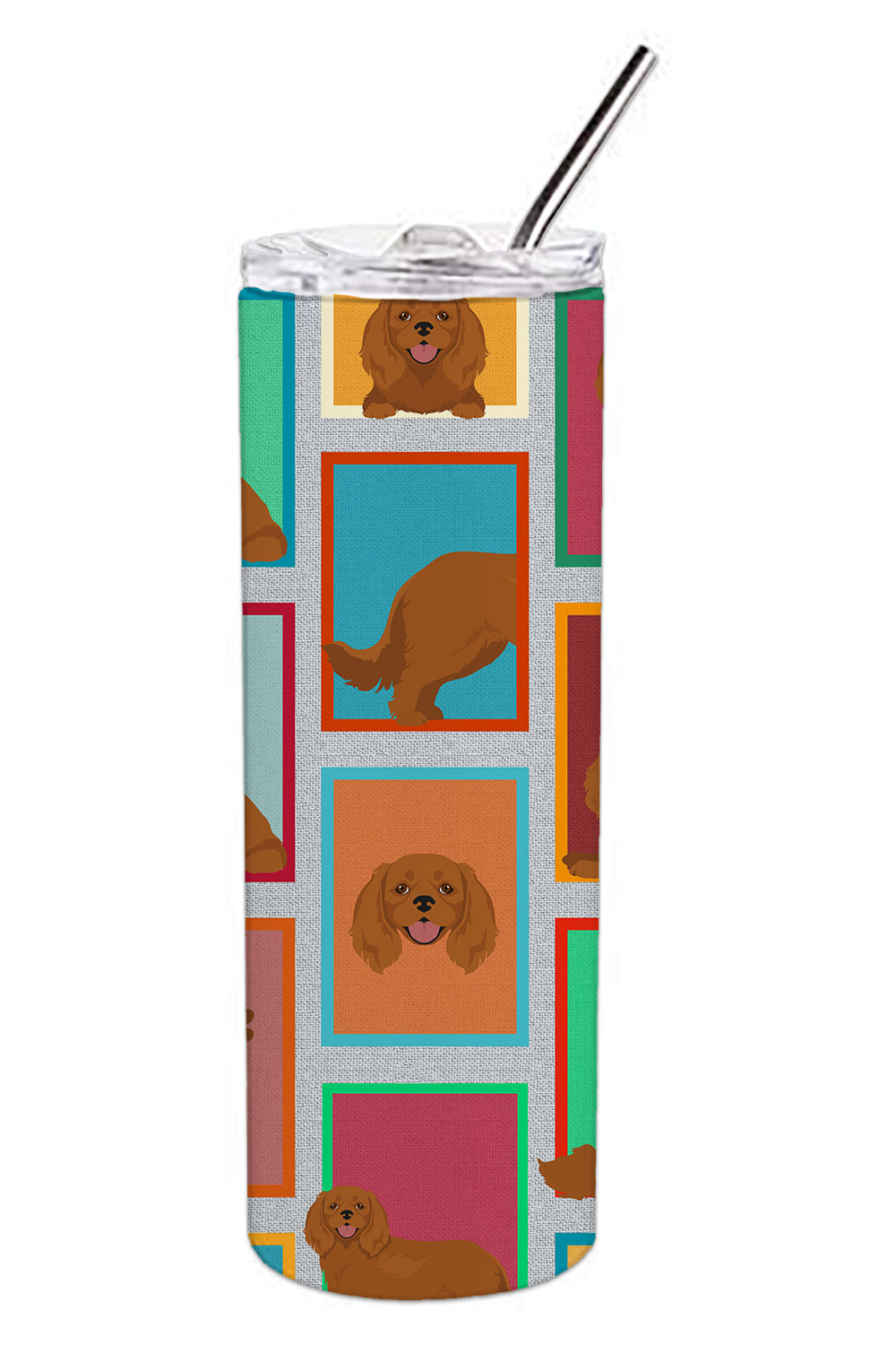 Lots of Ruby Cavalier Spaniel Stainless Steel Skinny Tumbler