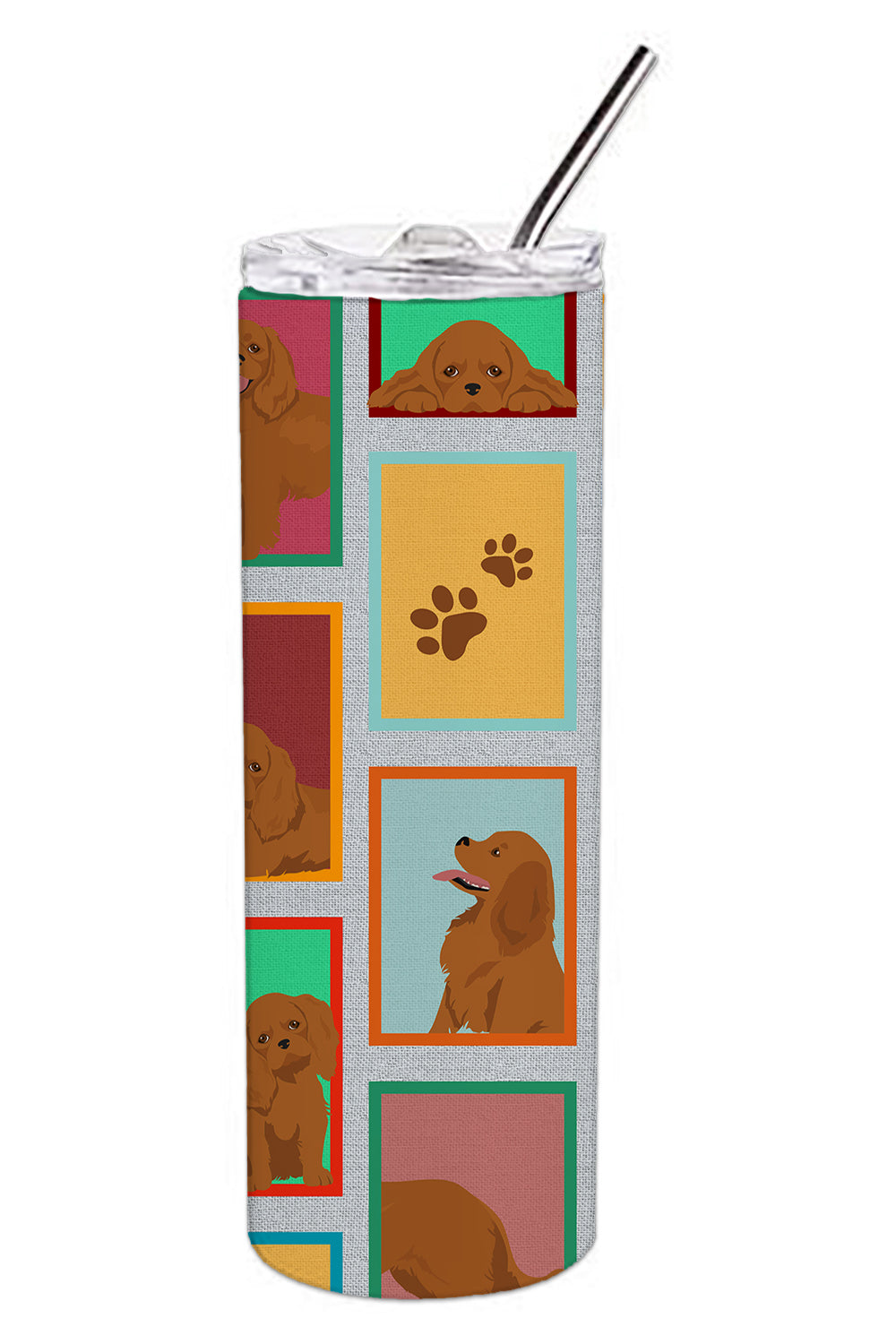 Lots of Ruby Cavalier Spaniel Stainless Steel Skinny Tumbler