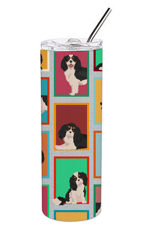 Buy this Lots of Tricolor Cavalier Spaniel Stainless Steel Skinny Tumbler