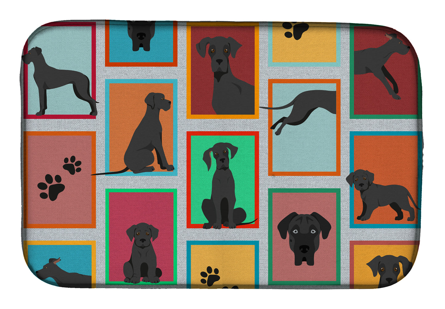 Buy this Lots of Black Great Dane Dish Drying Mat