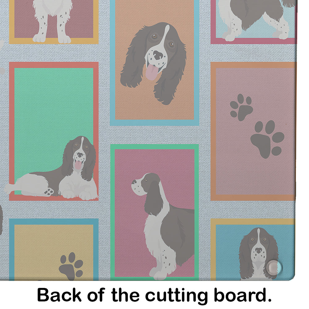 Lots of Liver English Springer Spaniel Glass Cutting Board