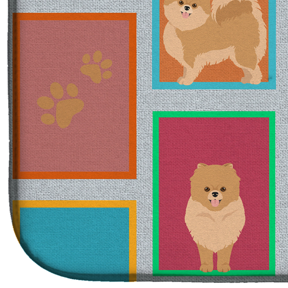 Lots of Orange Pomeranian Dish Drying Mat