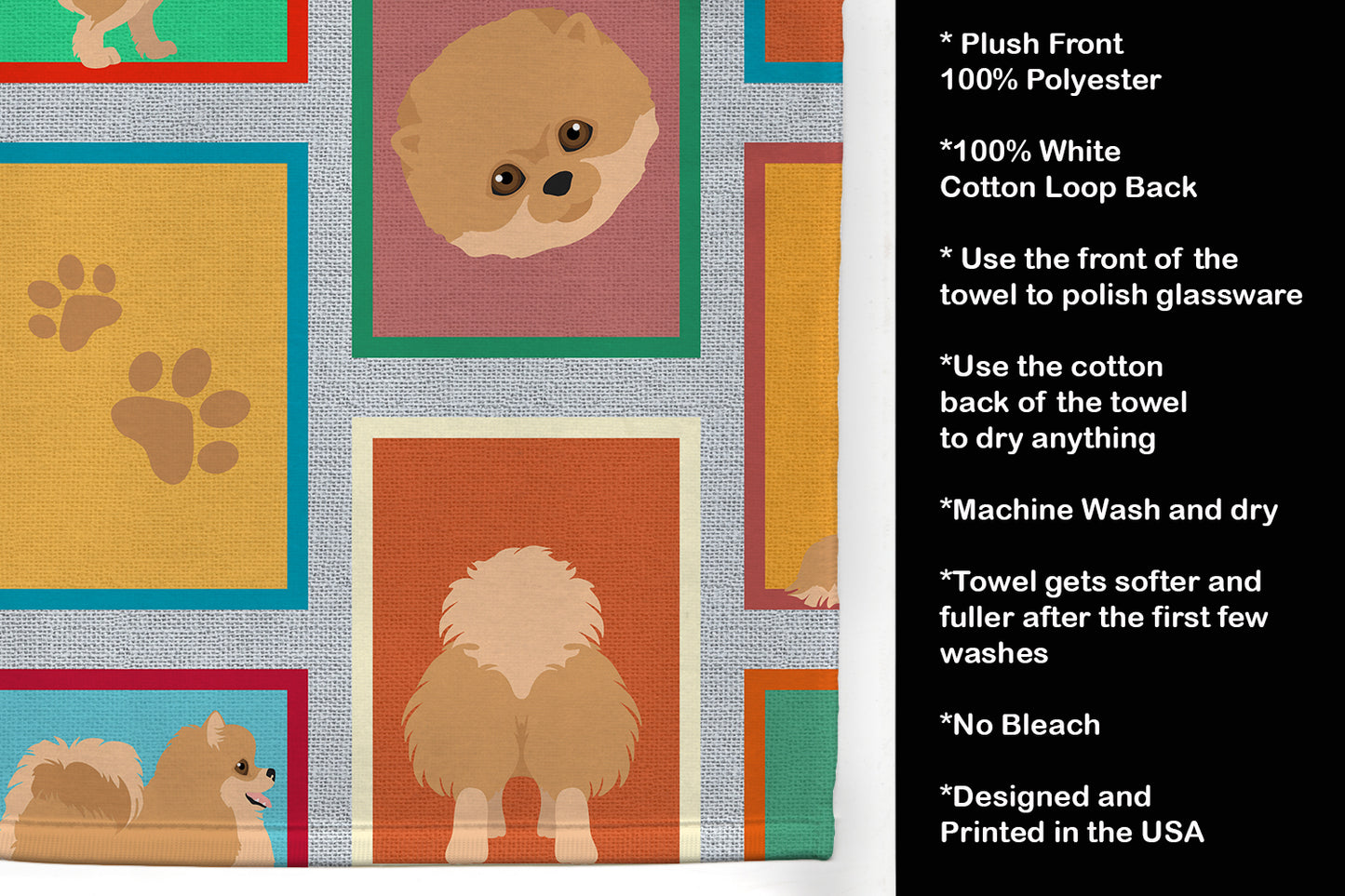 Lots of Orange Pomeranian Kitchen Towel