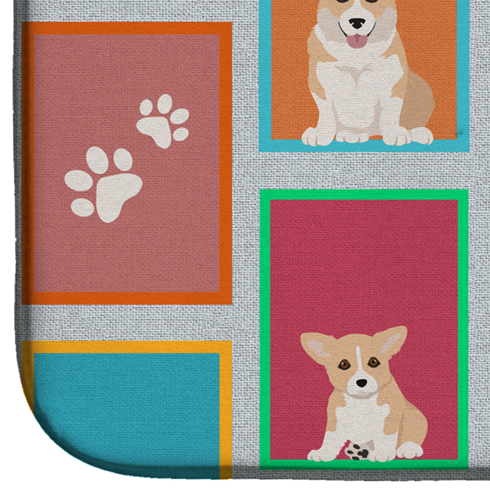 Lots of Fawn Pembroke Corgi Dish Drying Mat