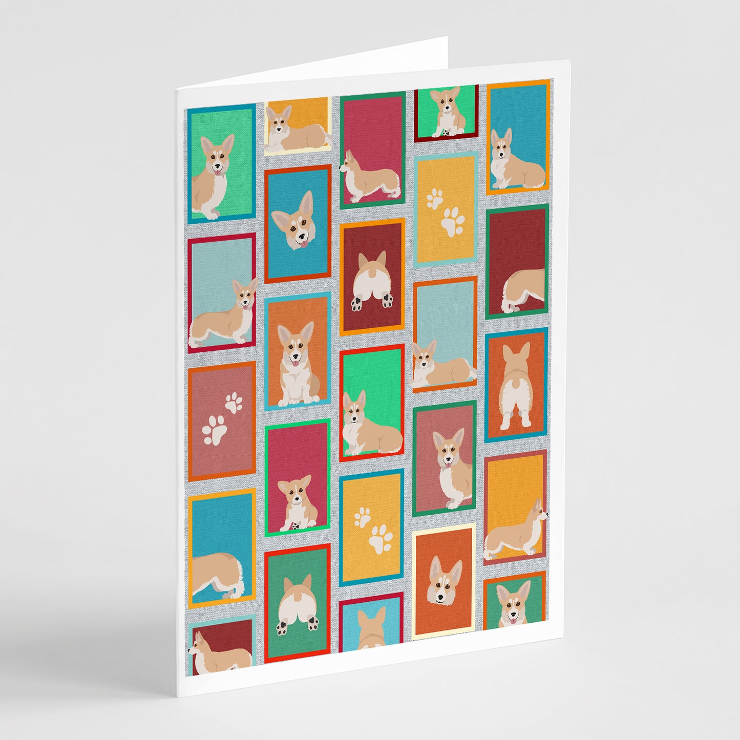 Buy this Lots of Fawn Pembroke Corgi Greeting Cards Pack of 8