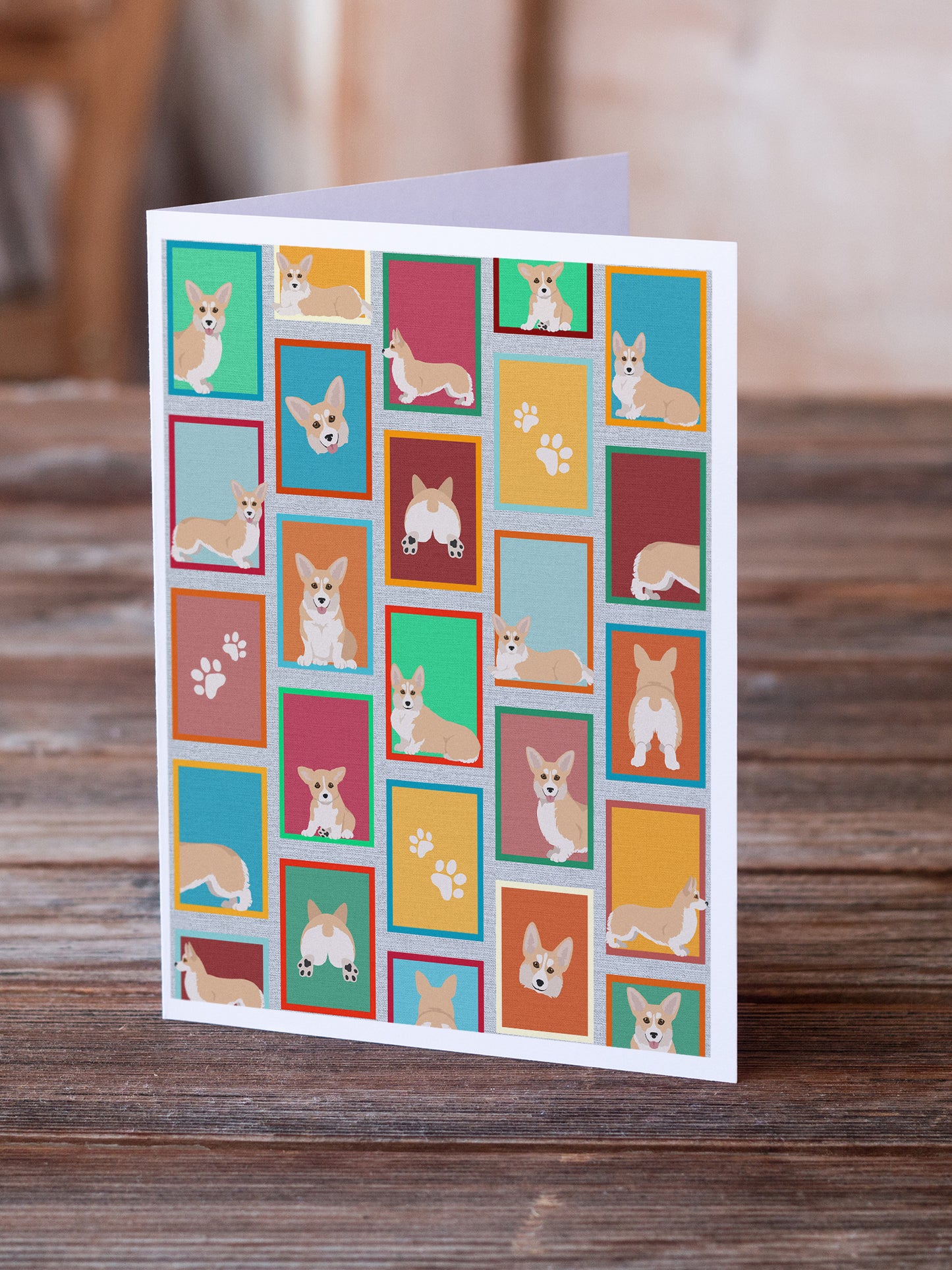 Lots of Fawn Pembroke Corgi Greeting Cards Pack of 8