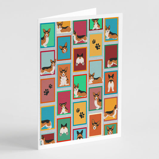 Buy this Lots of Sable Pembroke Corgi Greeting Cards Pack of 8