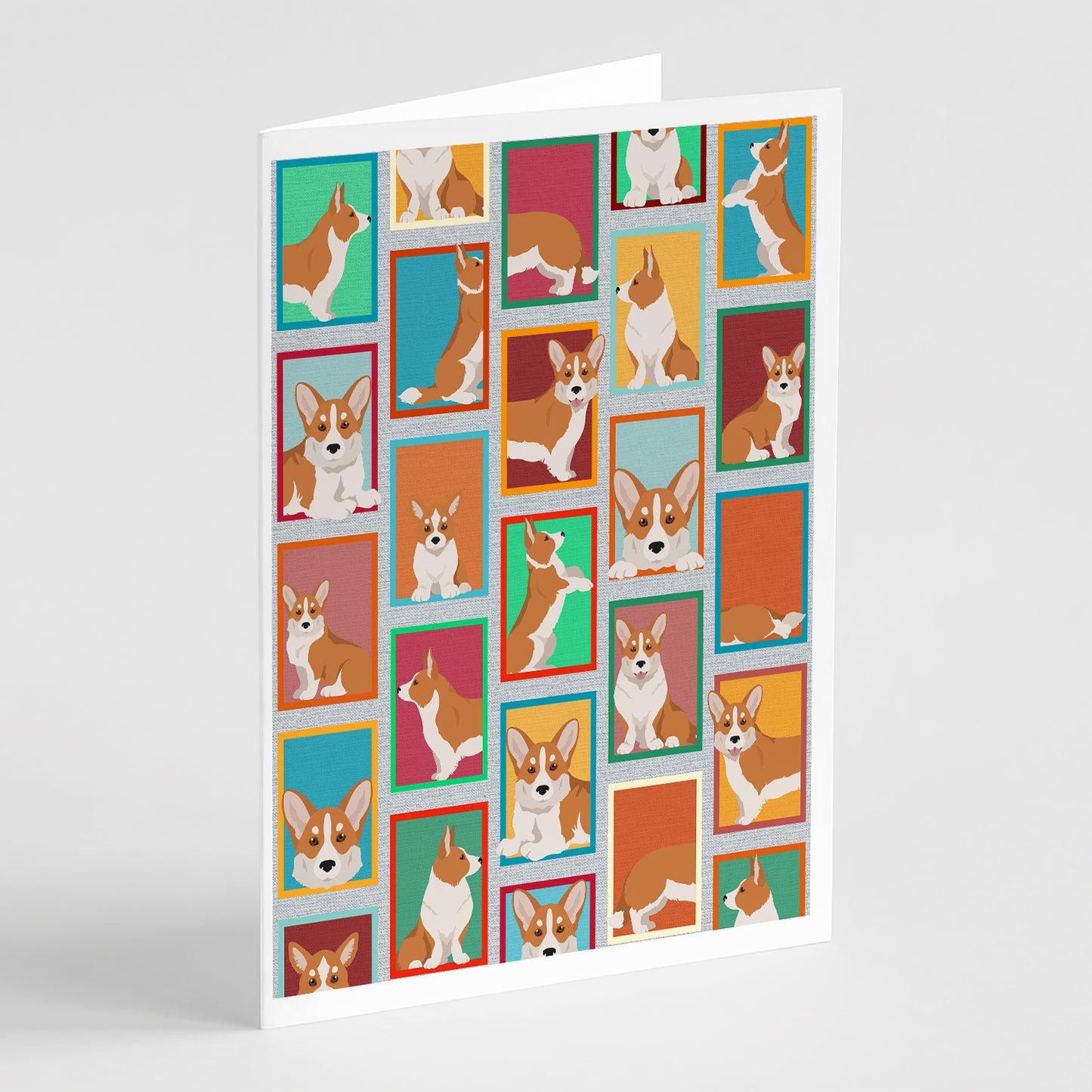 Buy this Lots of Red Cardigan Corgi Greeting Cards Pack of 8