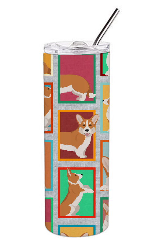 Buy this Lots of Red Cardigan Corgi Stainless Steel Skinny Tumbler