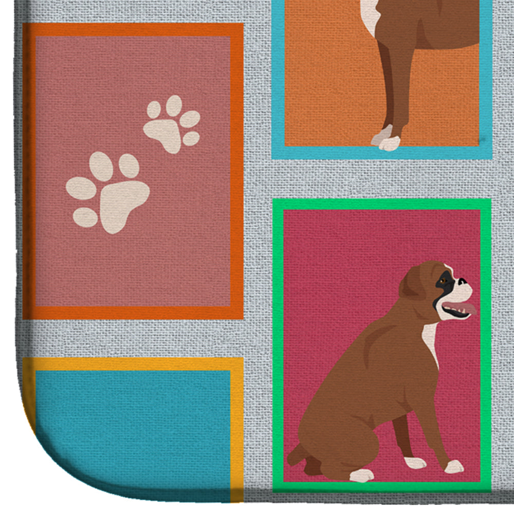 Lots of Flashy Fawn Boxer Dish Drying Mat