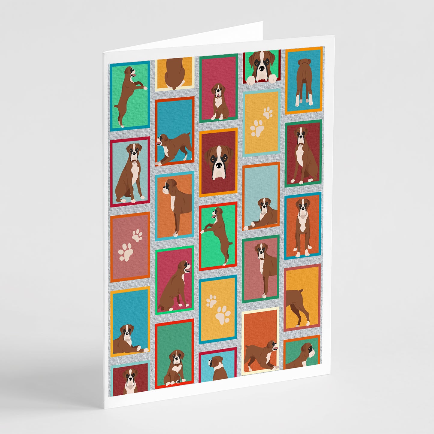 Buy this Lots of Flashy Fawn Boxer Greeting Cards Pack of 8