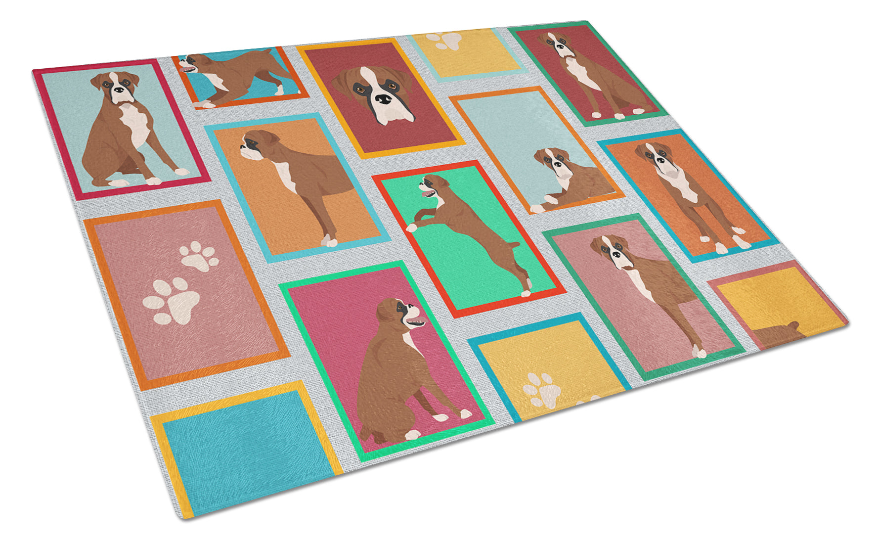 Buy this Lots of Flashy Fawn Boxer Glass Cutting Board