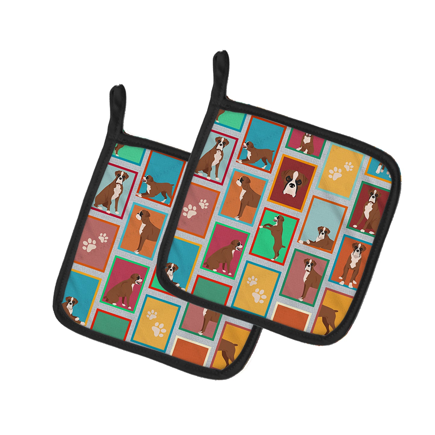Buy this Lots of Flashy Fawn Boxer Pair of Pot Holders