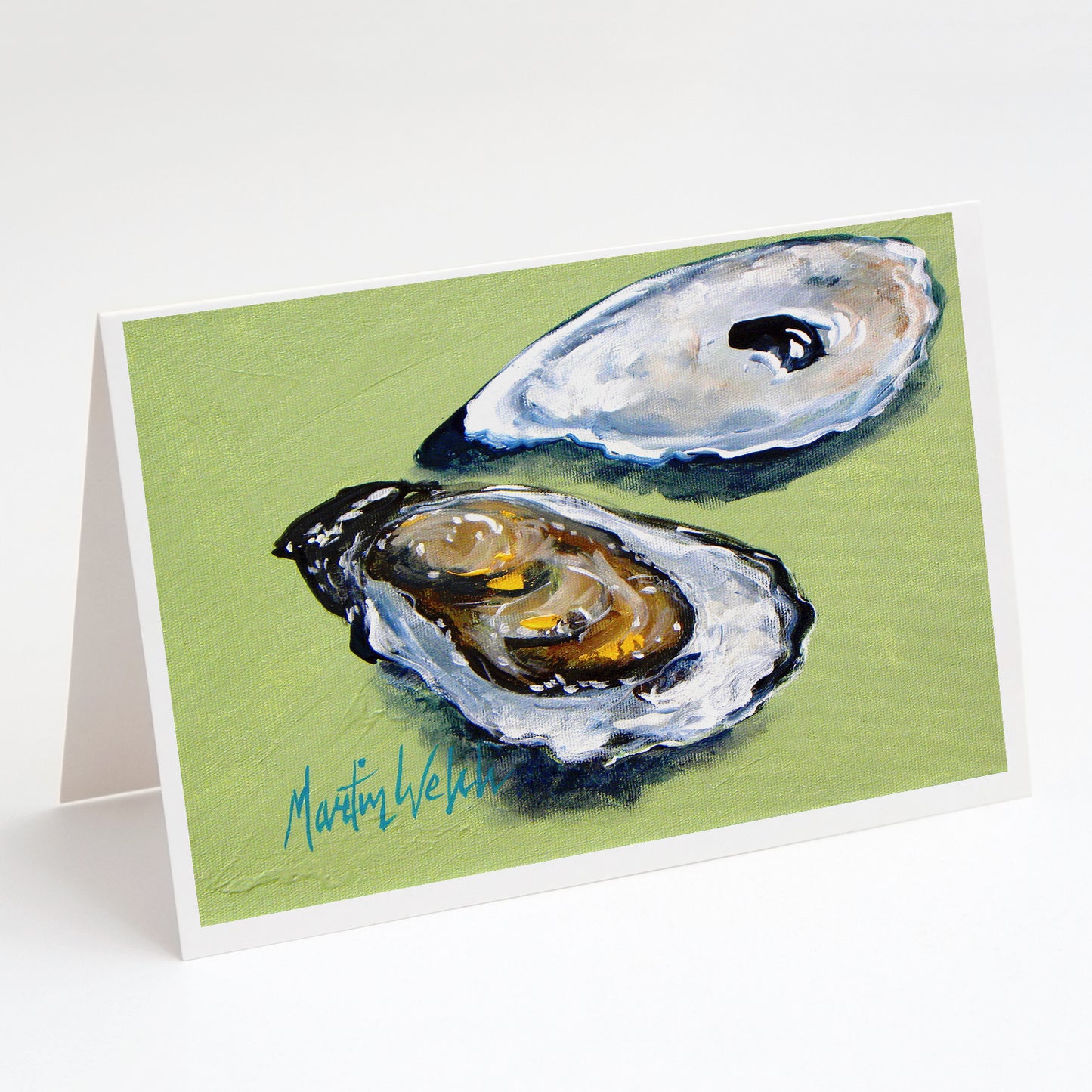 Buy this Oysters Two Shells Greeting Cards Pack of 8