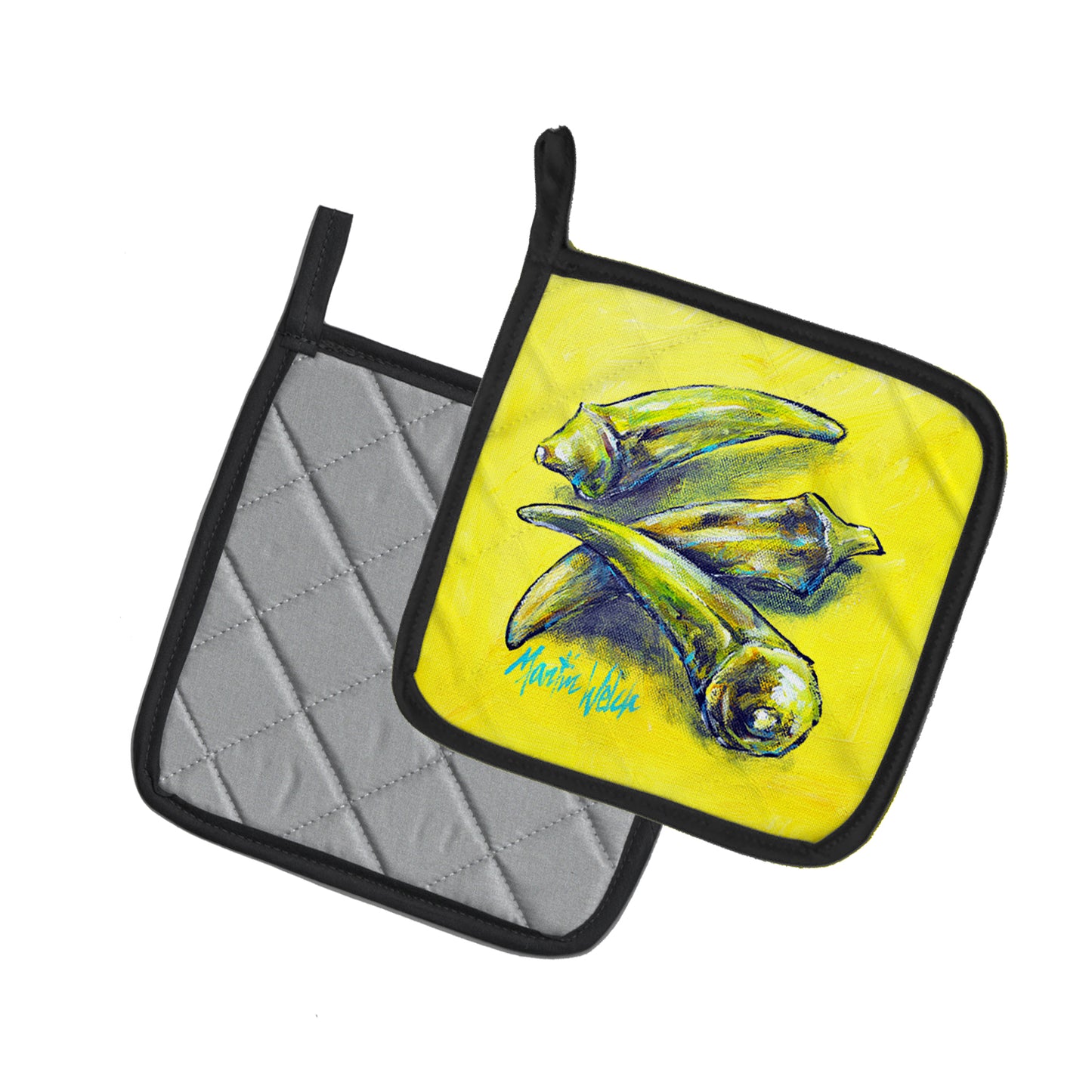 Three to Get Ready Okra Pair of Pot Holders